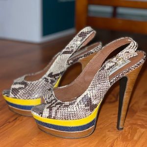 Steve Madden Snake Skin Stiletto, Peep-toe Pump